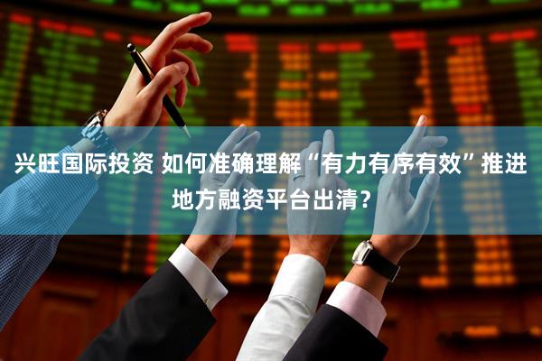兴旺国际投资 如何准确理解“有力有序有效”推进地方融资平台出清？